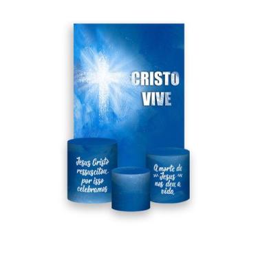 Imagem de Painel De Festa Vertical 1,50 x 2,20 + Trio De Capas Cilindro - Páscoa