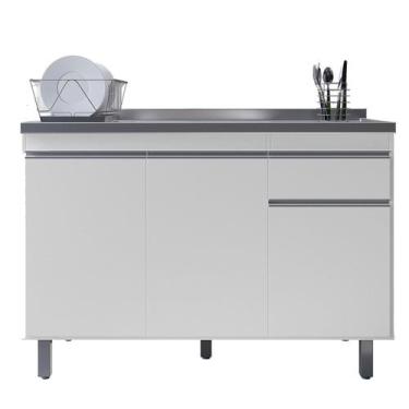 Imagem de Gabinete Pia 3 Portas 1 Gaveta Pop Branco 120cm Sem Tampo - Nathan Móv