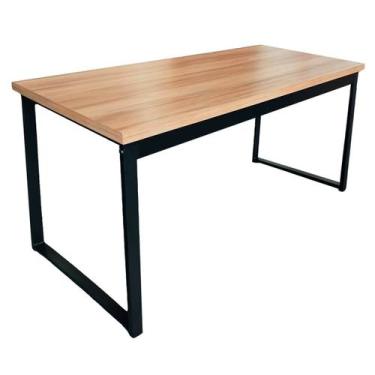 Imagem de Mesa Escrivaninha Office Estilo Industrial 150x60x70 Nogal/Preto REALM