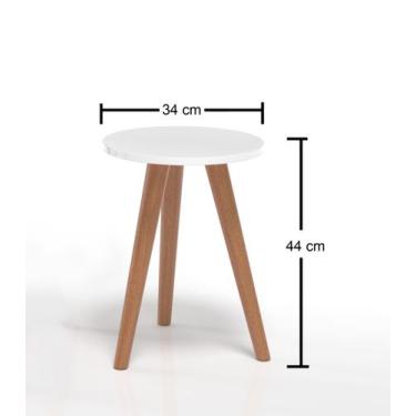 Imagem de Mesinha Moderna Branca De Canto Pés Palito  Elegante - Colomi
