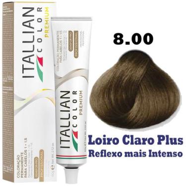 Imagem de Coloração Itallian Premium 60g Louro Claro Plus 8.00 Reflexo Mais Inte