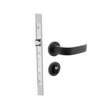 Imagem de Fechadura Porta Soprano Externa Icaro Roseta Redonda Preta