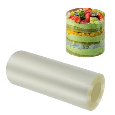 Imagem de Urxirha Coleiras de bolo 5,5 × 1,000 cm, folhas de acetato transparentes, rolo de bolo, filme de acetato transparente para bolo, mousse de chocolate, decoração de bolos