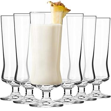 Imagem de Krosno Copos de coquetel Pina Colada, conjunto de 6, coleção vanguardista de 286 g, perfeito para coquetéis alcoólicos e não alcoólicos ou café congelado, pode ser lavado na lava-louças, feito na