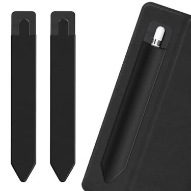 Imagem de Pacote com 2 porta-lápis para Apple Pencil 1ª 2ª geração, capa adesiva YUOROS para iPad iPad 9ª/8ª geração, caneta Stylus Surface (preta, preta)