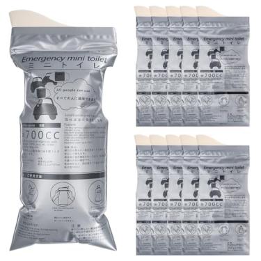 Imagem de LEITBLD Sacos descartáveis de urina, 12 peças, sacos de urina de 700 ml, bolsa de urinol, bolsa de vômito para viagem, engarrafamento, emergência, portátil, acampamento, urinol, bolsas para homens e