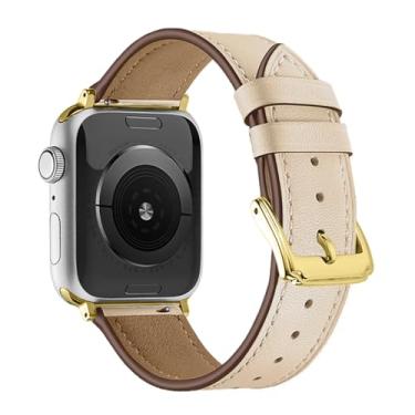 Imagem de FAGWIG Pulseira de reposição para Apple Watch Series SE 9, 8, 7, 6, 5, 4, 3, 2 e 1, ultra de 49 mm, 45 mm, 41 mm, 44 mm, 40 mm, 42 mm, 38 mm, feminina e masculina, couro genuíno para iWatch Sports &