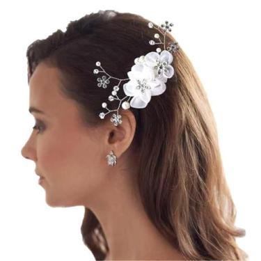 Imagem de Arranjo Tiara Grinalda Acessório de Cabelo Noiva Daminha - LM, Prata