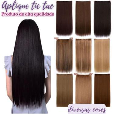 Imagem de Aplique  Extensão Tic-Tac Idêntico ao Cabelo Humano 70 cm Liso - Weng 