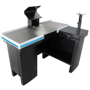 Imagem de Checkout Leve Caixa Supermercado De 1,30M Mesa Reta Com Kit Automação Balcão de compras - Innal