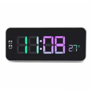 Imagem de Relógio Led Clock Digital 5,7x16x2,5Cm Para Mesa De Plástico Com Usb A