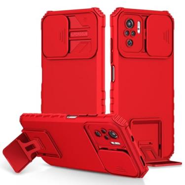 Imagem de Vokuha Capa para Redmi Note 10/Redmi Note 10S/Poco M5S, capa M2101K7BG com suporte para lente de câmera deslizante com suporte de lente de proteção de nível militar à prova de choque para Xiaomi Redmi