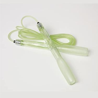 Imagem de Corda de pular para exercícios aeróbicos, boxe, CrossFit – Corda de pular ajustável para homens e mulheres, leve, sem emaranhados, feita na Coreia (corda de salto dourada cristal, UA-430) (verde