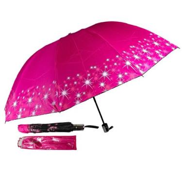 Imagem de Guarda Chuva Colorida Contra Vento Cabe Na Bolsa Grande Dobrável Resis