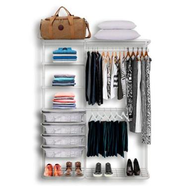 Imagem de Roupeiro Closet Modulado Aramado Gaveta Sapateira Aço 1,60m BR - Casa 