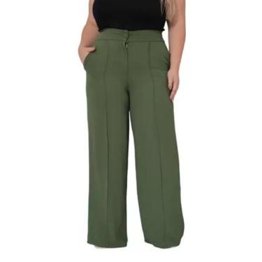 Imagem de Calça Pantalona Feminina Plus Size Wide Leg Duna 46 Ao 52 - Gigi Estil