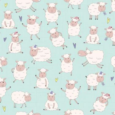 Imagem de Papel de Parede Adesivo Infantil para Quarto de Bebê Ovelhas 2,70x0,57
