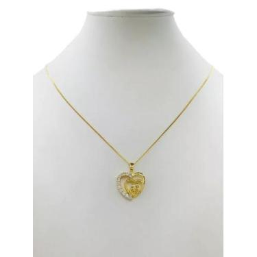 Imagem de Cordão Feminino 1mm Corações Casal - Banhado a Ouro 18k - ToJoia18k