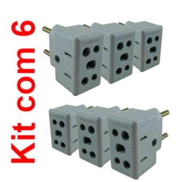 Imagem de Adaptador de tomadas Universal 10A e 20A Kit 6 un - WebStore