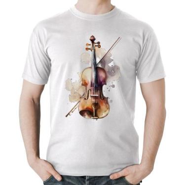 Imagem de Camiseta Algodão Violino - Foca na Moda, Branco, M
