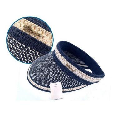Imagem de Viseira De Praia De Palha Trançada Feminina Tipo Tiara Diva - Mrvendas