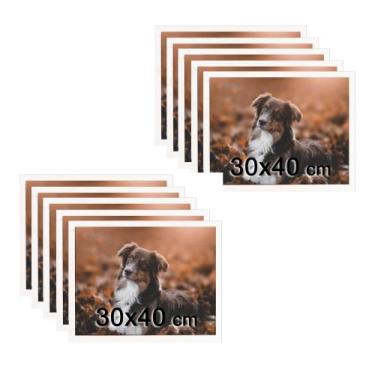 Imagem de Kit 10 Porta Retratos C/vidro 30x40 Moldura Branca para fotos, diploma