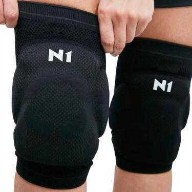 Imagem de Joelheira de Vôlei Profissional Seleção Proteção Spry Preto N1 Sport, 