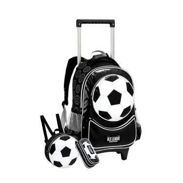 Imagem de Mochila Escolar 2Em1 Costas E Rodas Bola Futebol