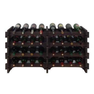 Imagem de Adega Vinho Madeira 32 Garrafas Cor Imbuia C08 Cevey Adegas e Artesana