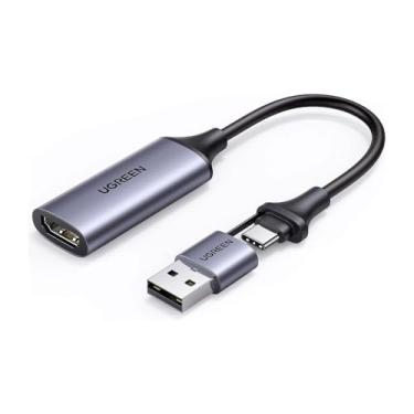 Imagem de Placa de Captura de Vídeo Hdmi para Usb-A/C Resolução Full Hd 1080P Captura de Vídeo e Gravação de Áudio para Jogos Streaming Videoconferência - No Brasil MPOWER