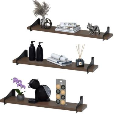 Imagem de 3 Prateleiras Suspensa Multiuso 50Cm Para Sala Quarto PM SF - ShopFort