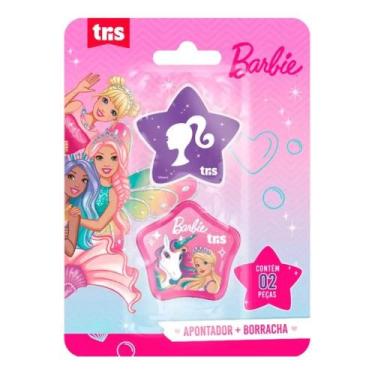 Imagem de Borracha e Apontador Material Escolar Fofo Completo Barbie Desenho Col