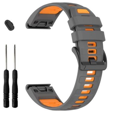 Imagem de MDBBLBM Pulseira de silicone de 22 mm compatível com Garmin Tactix 8/Fenix 8 AMOLED 47 mm/7 Pro/7/6 Pro/6/5 Plus/5, pulseiras de ajuste rápido para Garmin Fenix E/Forerunner 965/955/945/Descent G2/G1