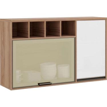 Imagem de Armário Mel 120 Cm 2 Portas Alumínio Com Vidro Reflecta Bronze E Nicho Luciane