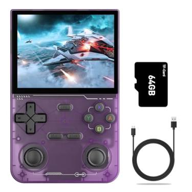 Imagem de Console de Jogos Portátil K36, Console de Jogos retrô Com Tela Colorida HD de 3,5 Polegadas, Cartão TF de 64G, Mais de 16.000 Jogos Clássicos Integrados, Bateria de 3500mAh (Roxo)
