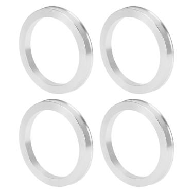 Imagem de INFINAUTO Anéis centralizados no cubo da roda do carro OD 83,1 mm para ID 66,6 mm eixo central de rodas amortecedores Hubrings liga de alumínio tom prata durável