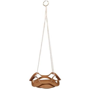 Imagem de Prateleira para planta suspensa, grande, marrom, forte, couro pu, suporte para vaso de flores, para jardim, ambiente externo, quarto, decoração com economia de espaço (綿ロープ+PUレザー)