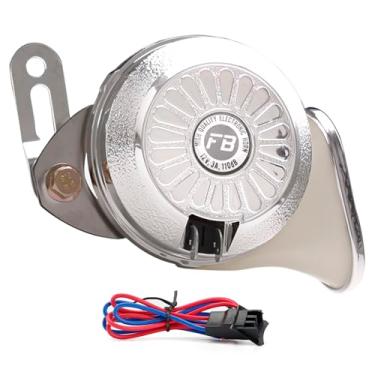 Imagem de FARBIN Buzina elétrica personalizada Car 3 som variável para motocicleta - cromado prata digital 3 som caminhão trem buzina 12 V (prata única)