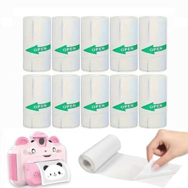 Imagem de 10 peças de papel para miniimpressora, mini papel adesivo para impressora térmica, papel adesivo térmico, papel adesivo de mini impressora térmica, Ldeal para fotos, diários, notas, compatível com a