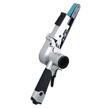 Imagem de Mulcort Lixadeira de correia pneumática de 4/5'' x 20,4'' 20 mm Mini lixadeira de correia para marcenaria/trabalho de metal, portátil, todos os ângulos, esmerilhadeira de correia com 3 correias de