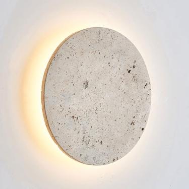 Imagem de Luminárias de parede para sala de estar Arandela redonda LED Pedra natural Lua Arandelas Art Déco para sala de estar Quarto Corredor Escadas