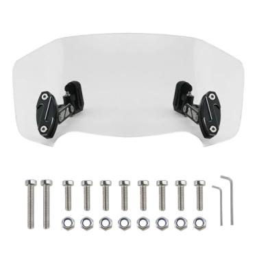 Imagem de PACEWALKER Extensão universal de para-brisa de motocicleta ajustável para motocicletas Defletor de vento para Honda Suzuki Kawasaki Yamaha Harley Davidson Aprilia a maioria das motas scooter Dirt