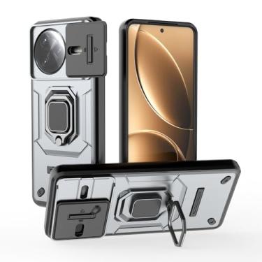 Imagem de Kukoufey Compatível com Xiaomi Poco F7 Ultra 5G Bracket Shell, com capa de lente de câmera deslizante compatível com Xiaomi Redmi K80 Pro 5G, capa cinza