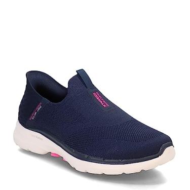 Imagem de Skechers Tênis feminino Hands Free Slip-ins Go Walk 6-Fabulous View, Azul marino, 8.5 Wide