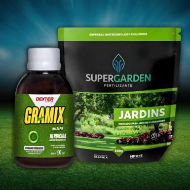 Imagem de Kit gramix 100ml + adubo para gramados 500g - supergarden - Dexter Lat