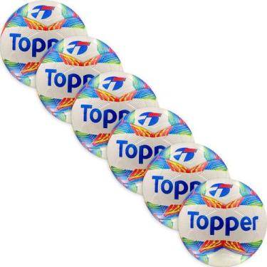 Imagem de Kit 6 Bolas Futebol Society Slick 24 Topper Oficial, Branco, Colorido,