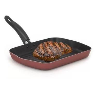 Imagem de Frigideira Antiaderente Para Bife Carne Frango Peixe Grill Fritadera q