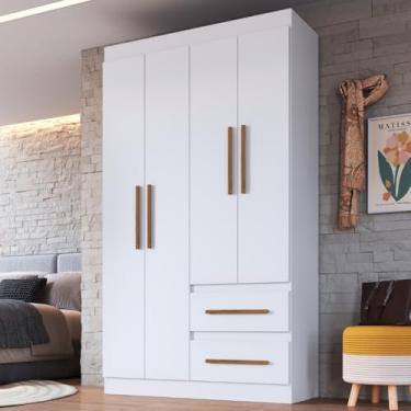 Imagem de Doripel - Guarda Roupa Solteiro 4 Portas 2 Gavetas 100 MDF Palermo Doripel