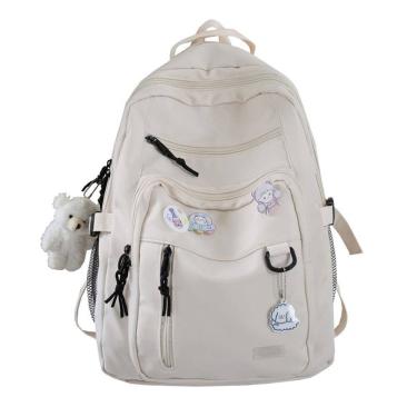 Imagem de Mochila GAXOS Cute Aesthetic para meninas em viagens escolares, branca