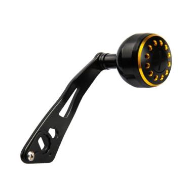 Imagem de KOVNISE 1 cabo de carretel de pesca, liga de alumínio, leve, baixo perfil, cabo de alimentação dourado preto, furo de montagem de 0,8 x 0,5 cm para peças de reparo de carretel